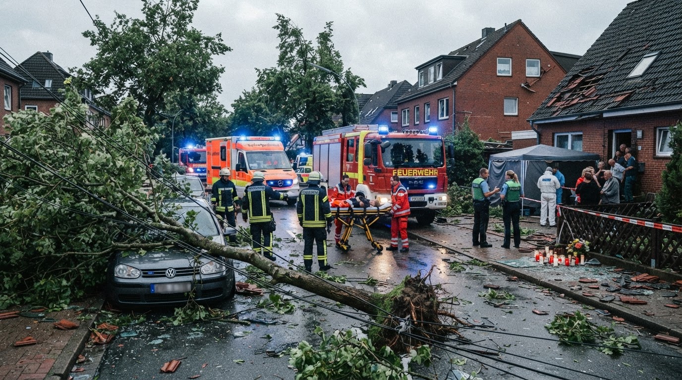 Bouře v Německu si vyžádaly jednu oběť a četná zranění