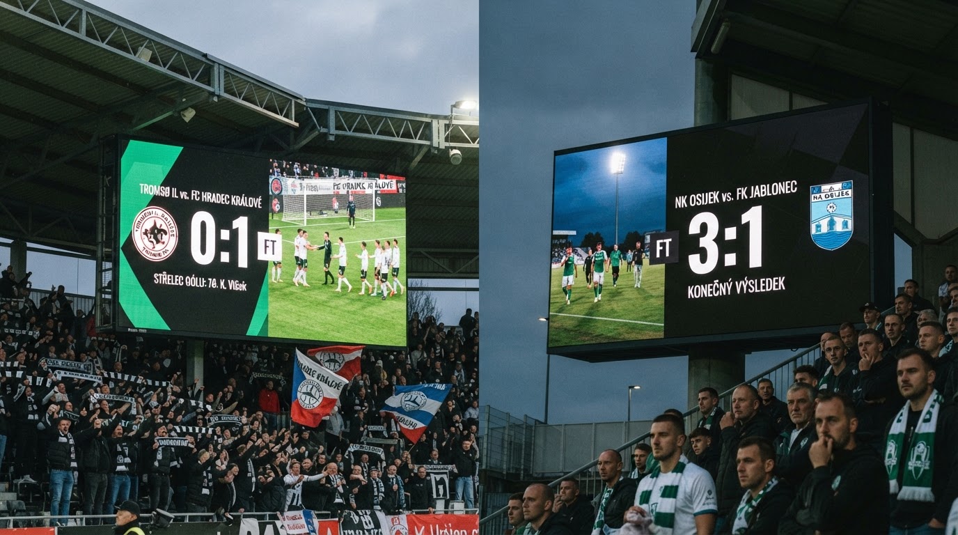 Fotbalisté Hradce Králové zvítězili na půdě Tromsö 1:0, Jablonec prohrál v Chorvatsku